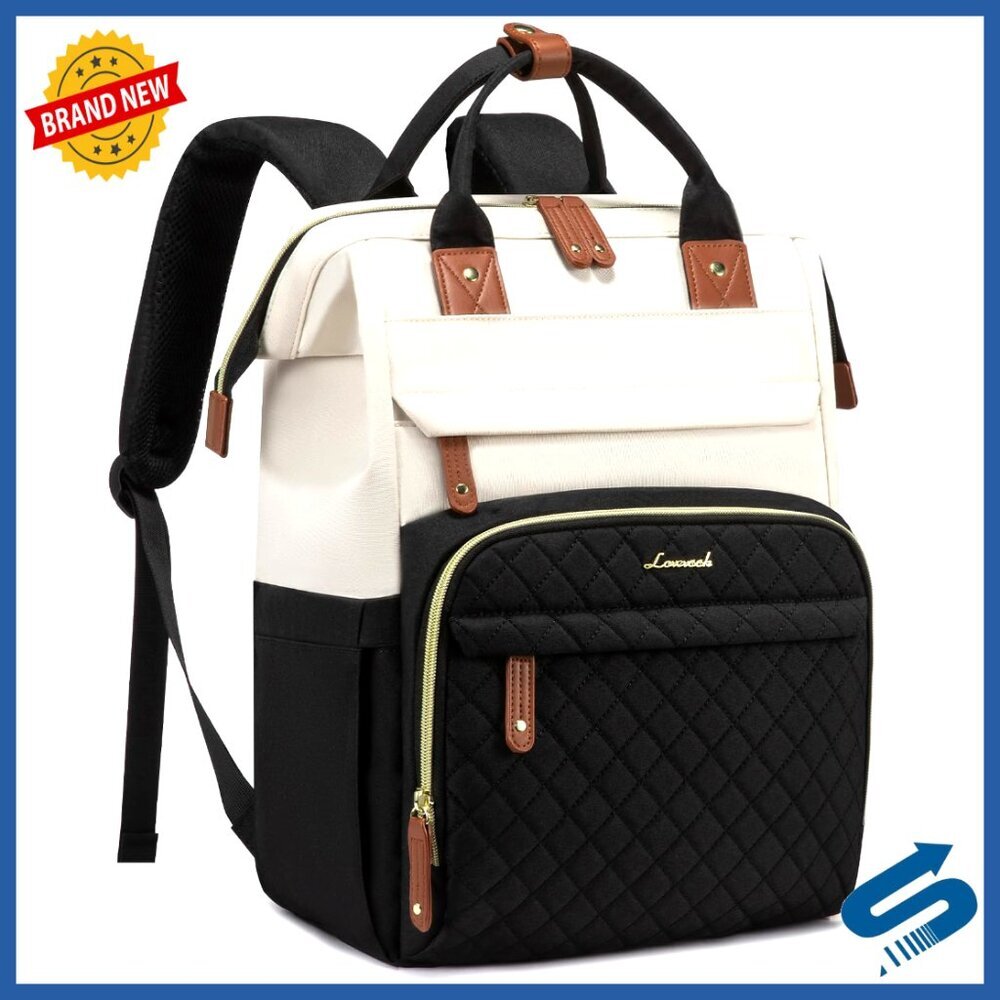 Waterproof Laptop Backpack Women's Travel Work Bag Chic Minimal Office